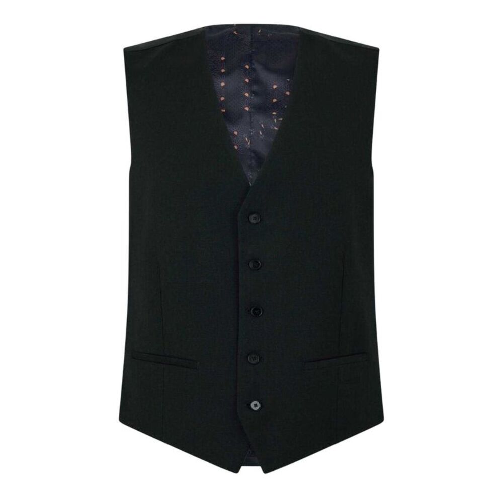 Ted Baker Mens Textured Slim Formal Vest / Black